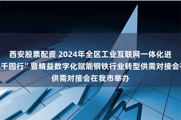 西安股票配资 2024年全区工业互联网一体化进园区“百城千园行”暨精益数字化赋能钢铁行业转型供需对接会在我市举办